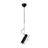 Metallic Cylinder Mini Pendant Light Fixture - Black/White With Warm/White Option