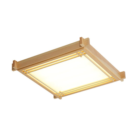 Minimalist Wood Oblong Led Ceiling Light In Beige - 3 Sizes (14’/19.5’/23’) Warm/White