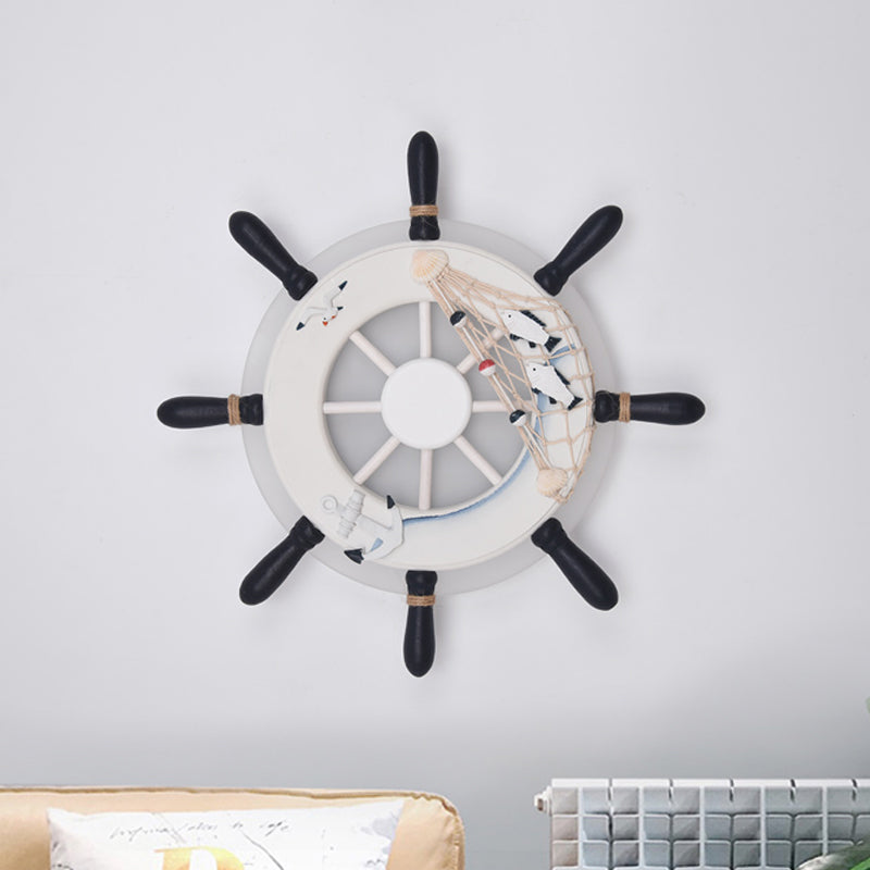 Rudder Bedside Wall Lamp - Acrylic Led Creative Lighting In Light Blue/White