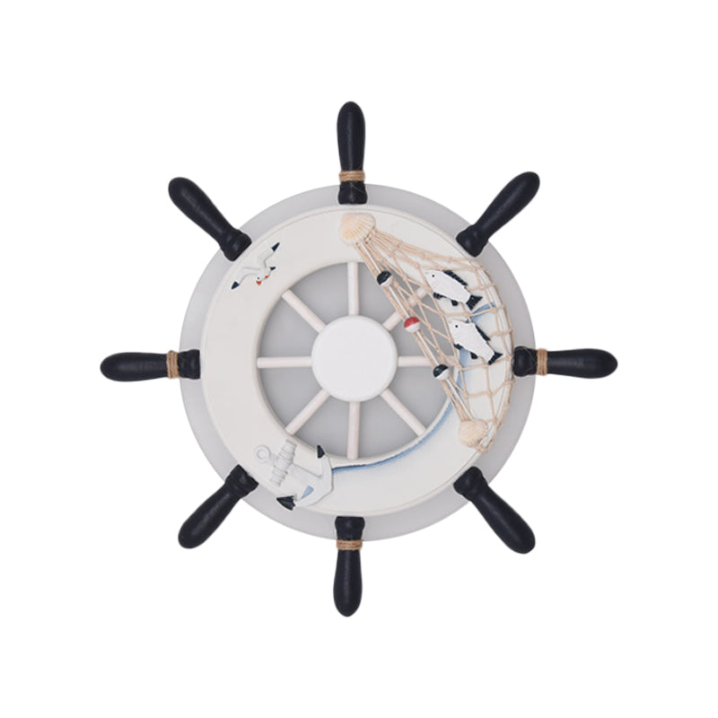 Rudder Bedside Wall Lamp - Acrylic Led Creative Lighting In Light Blue/White