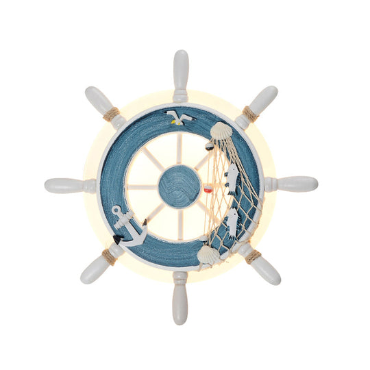 Rudder Bedside Wall Lamp - Acrylic Led Creative Lighting In Light Blue/White