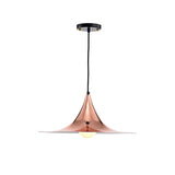 Nordic Style Flared Suspension Light - Metal 1 Black/White/Gold Hanging Ceiling Fixture