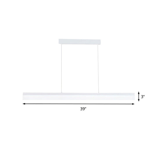 Sleek Black/White/Brown Linear Pendant Led Light In Warm/White/Natural 31.5’/39’/47’ Wide