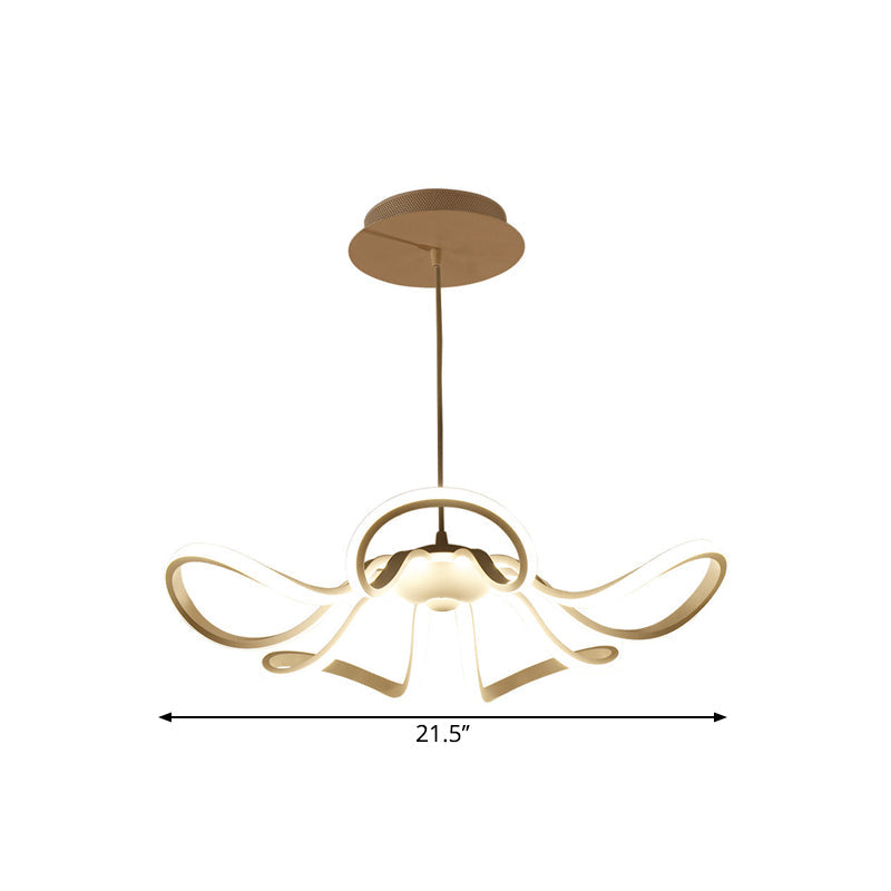 Minimalistic Aluminum Led Pendant Light Fixture For Bedroom With Rosette Design In