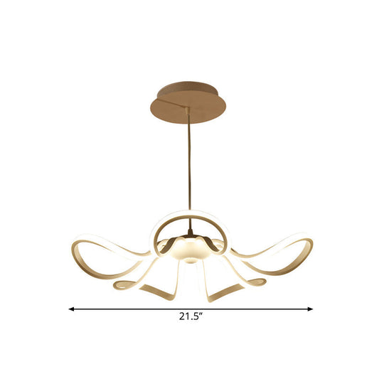 Minimalistic Aluminum Led Pendant Light Fixture For Bedroom With Rosette Design In