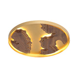 Modern Led Metal Flush Mount Ceiling Light With Wood Design - 16/19.5/23.5 White/Gold