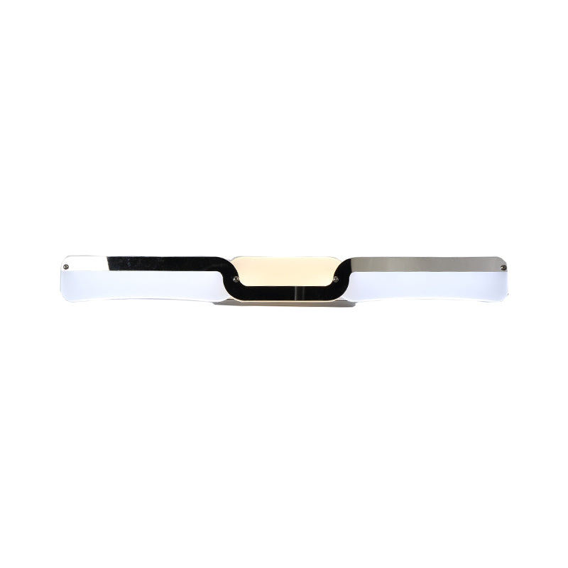 Ultra-Thin Modern Led Vanity Sconce Light In Chrome - Warm/White Lighting Fixture