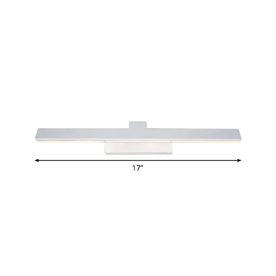 Modern Streamlined Led Vanity Wall Light - White Metal Shade Warm/White 17/23 L