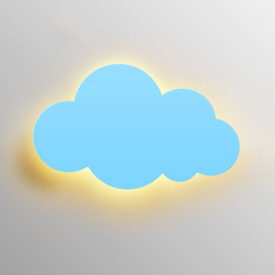 Colorful Cartoon Led Cloud Wall Sconce With Metallic Shade - Pink Yellow Blue