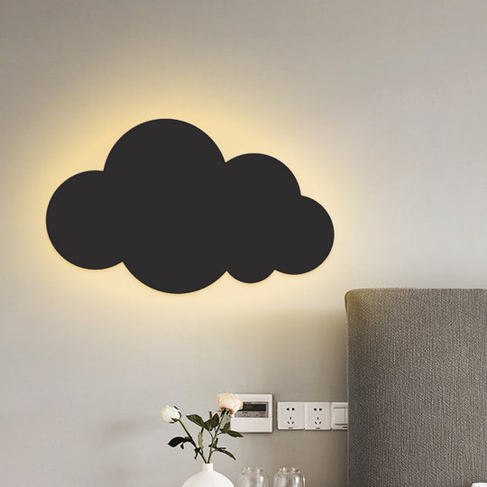 Colorful Cartoon Led Cloud Wall Sconce With Metallic Shade - Pink Yellow Blue