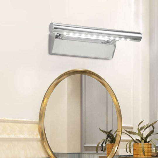 Modern Metal Led Vanity Light In Chrome With Warm/White / White