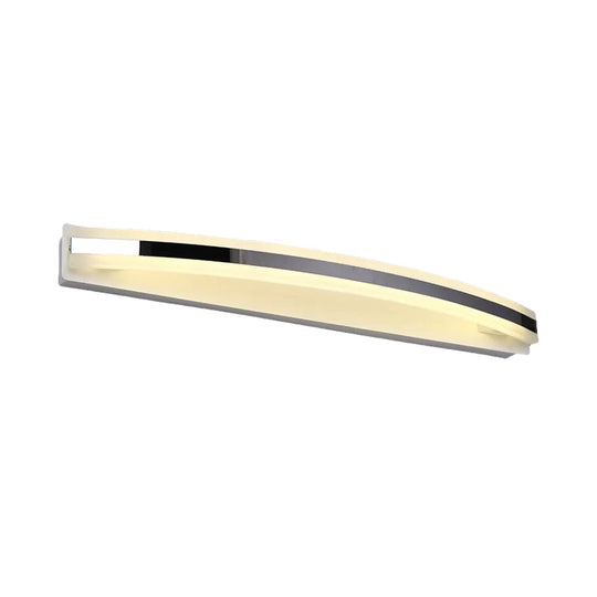 Led Acrylic Vanity Light In Chrome: Streamlined Wall Lighting Solution For Warm/White Bathroom