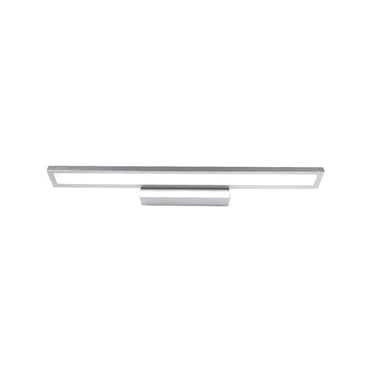 Modern Metal Led Bathroom Wall Sconce In Black/Silver 16/23.5 L - Elegant Vanity Lighting Ideas
