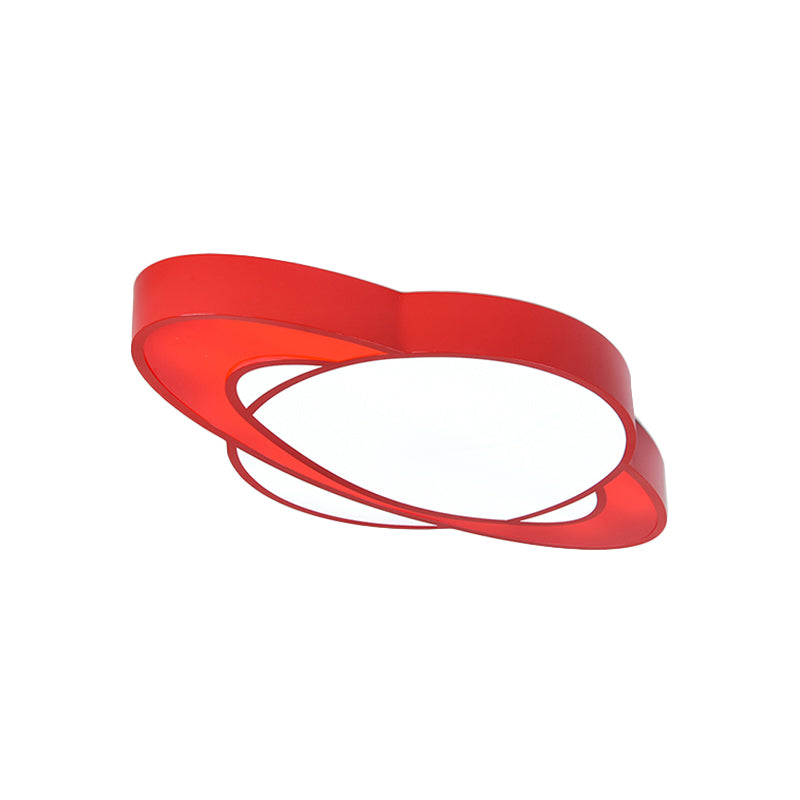 Children’s Style Acrylic Planet Flush Mount Led Ceiling Lamp - Vibrant Red/Yellow/Green Lighting