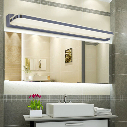 Modern Led Vanity Wall Sconce - Nickel Finish With Stainless-Steel Shade In Warm/White Light 16/19.5