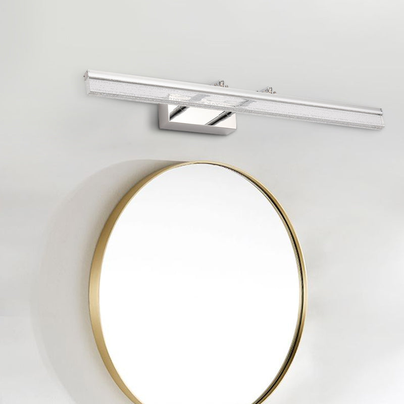 Contemporary Led Vanity Lighting In Chrome For Linear Shower Room Bath With Double Arm Warm/White