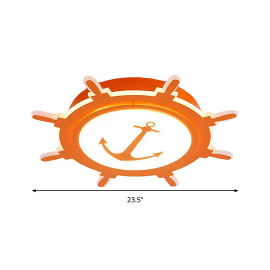 Colorful Cartoon Rudder Led Ceiling Lamp For Girls Bedroom