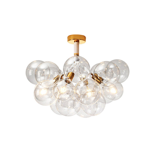 Clear Glass Bubble Ceiling Light For Child’s Bedroom Or Hallway - Simple Semi - Flush Mount Design