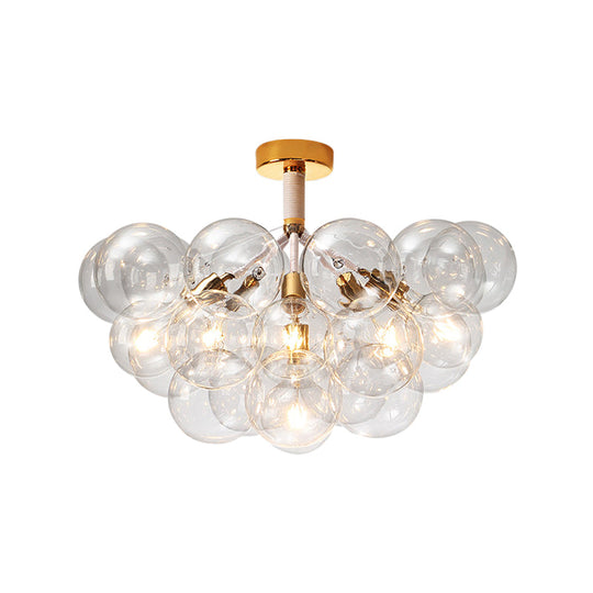 Clear Glass Bubble Ceiling Light For Child’s Bedroom Or Hallway - Simple Semi - Flush Mount Design