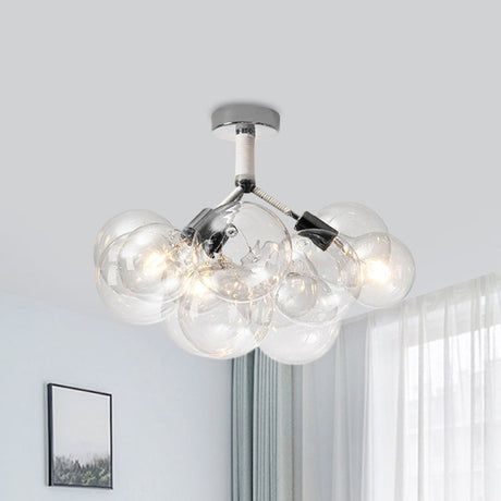 Clear Glass Bubble Ceiling Light For Childs Bedroom Or Hallway - Simple Semi-Flush Mount Design 3 /