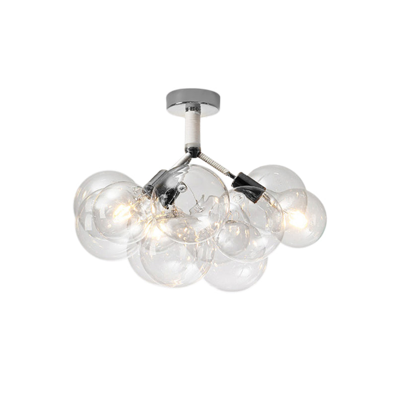 Clear Glass Bubble Ceiling Light For Child’s Bedroom Or Hallway - Simple Semi - Flush Mount Design