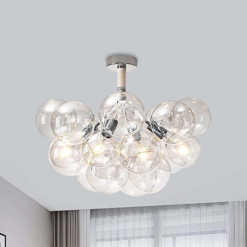 Clear Glass Bubble Ceiling Light For Child’s Bedroom Or Hallway - Simple Semi - Flush Mount