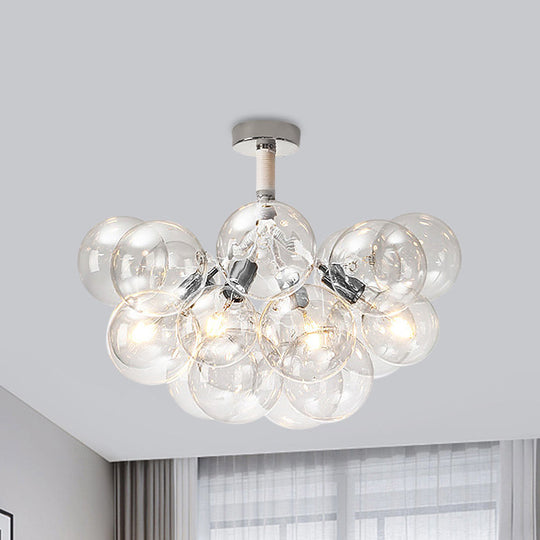 Clear Glass Bubble Ceiling Light For Child’s Bedroom Or Hallway - Simple Semi - Flush Mount