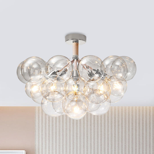 Clear Glass Bubble Ceiling Light For Child’s Bedroom Or Hallway - Simple Semi - Flush Mount