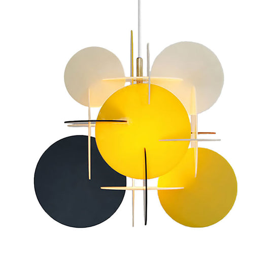 Modern Nordic Pendant Light With Colorful Acrylic Shade And Disc Ceiling Fixture