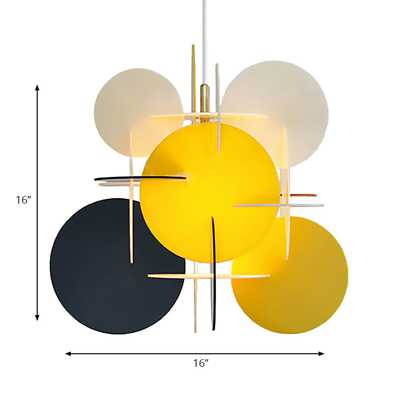 Modern Nordic Pendant Light With Colorful Acrylic Shade And Disc Ceiling Fixture