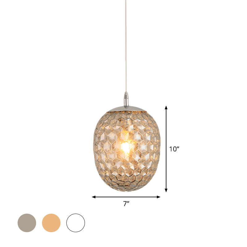 Modern Pineapple Pendant Light With Hammered Glass - Perfect For Dining Table 1 Head