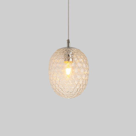 Modern Pineapple Pendant Light With Hammered Glass - Perfect For Dining Table 1 Head
