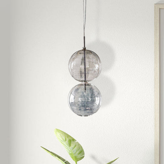 Clear Glass Gourd Pendant Light For Office And Hallway - Simple Elegant