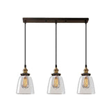 Smoked Glass Multi-Light Pendant Industrial Coffee Shop Hanging Lamp - Cone/Bowl Style |
