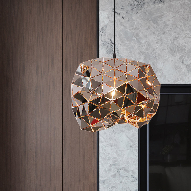Irregular Polyhedron Pendant Light - Modern Metal Lamp For Dining Table