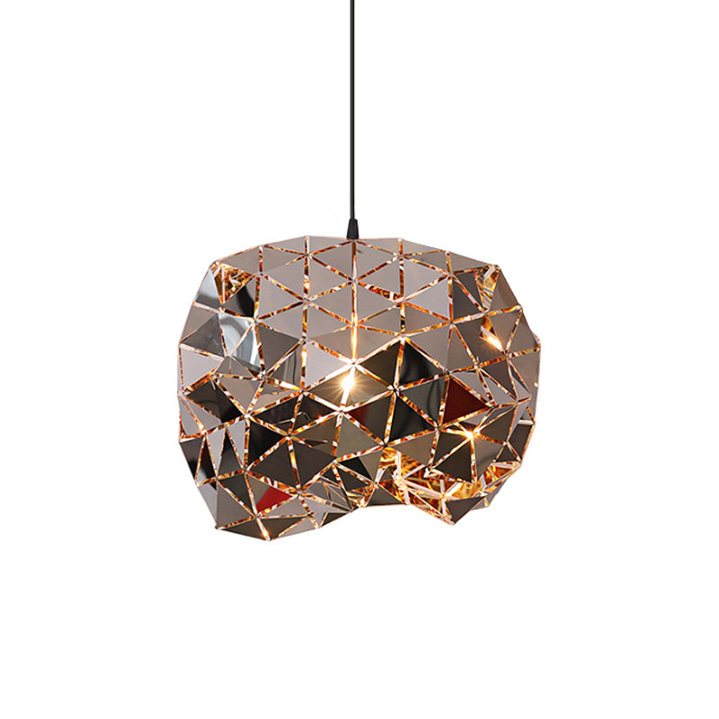Irregular Polyhedron Pendant Light - Modern Metal Lamp For Dining Table