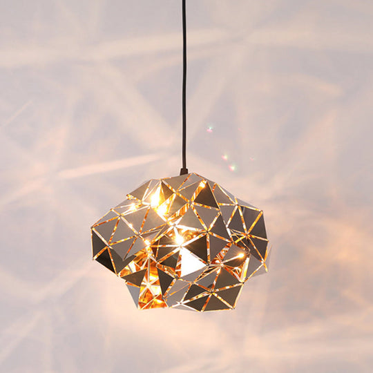 Metallic Polyhedron Pendant Light - Modern Hanging Lamp For Dining Table 1