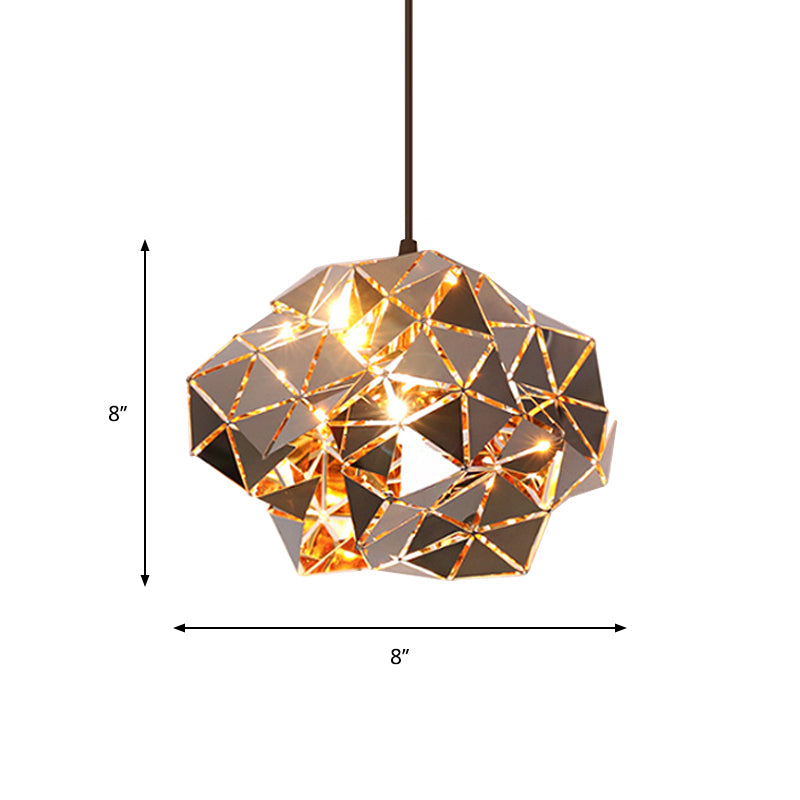 Irregular Polyhedron Pendant Light - Modern Metal Lamp For Dining Table