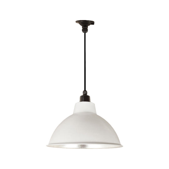 Retro Stylish Metallic Hanging Lamp - Bowl Coffee Shop Ceiling Fixture 1 Bulb Black/White 12/14/16