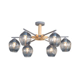 Modern Modo Pendant Chandelier - Smoke Gray Glass 3/6 Light Fixture For Living Room