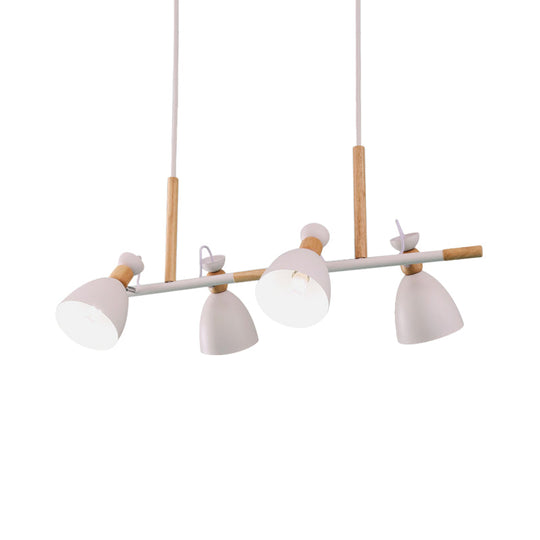 Green/Grey/White Metal Dome Shade Island Chandelier - Nordic Style Pendant Lamp With 4 Heads