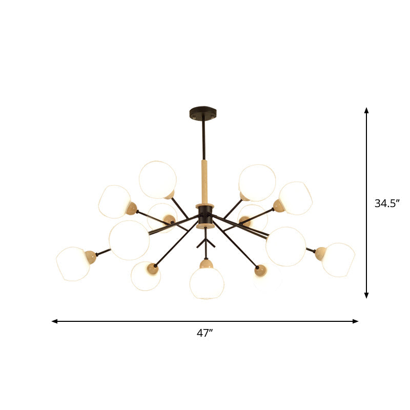 Contemporary Opal Glass Branch Chandelier - 7/13 Lights Pendant For Restaurants