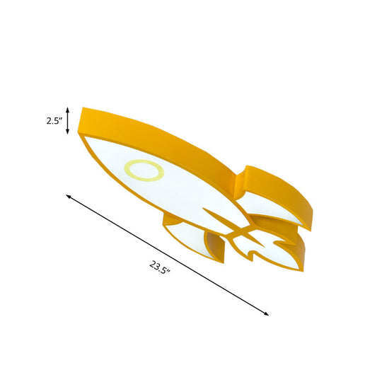 Contemporary Space Themed Ceiling Light For Childs Bedroom - Acrylic Mount