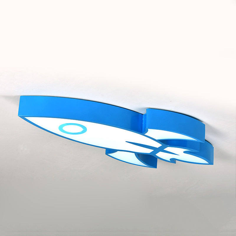 Contemporary Space Themed Ceiling Light For Childs Bedroom - Acrylic Mount