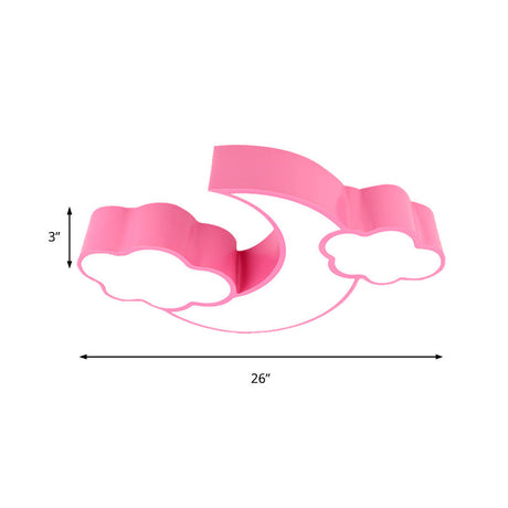 Acrylic Cloud And Moon Nursery Ceiling Light Fixture For Kindergarten Nursing Room