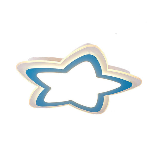 Modern Slim Star Panel Ceiling Light For Study Room - Acrylic Flush Mount Lamp