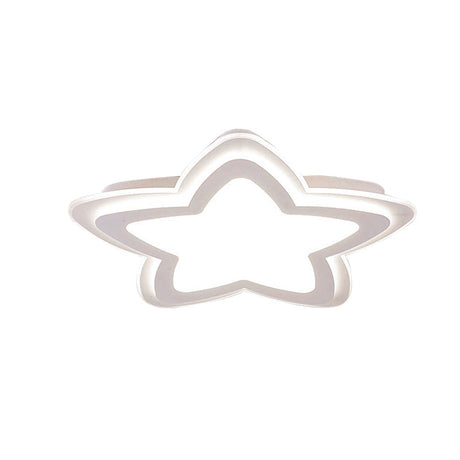 Star-Shaped Acrylic Flush Mount Light For Childs Bedroom With Simple White Style