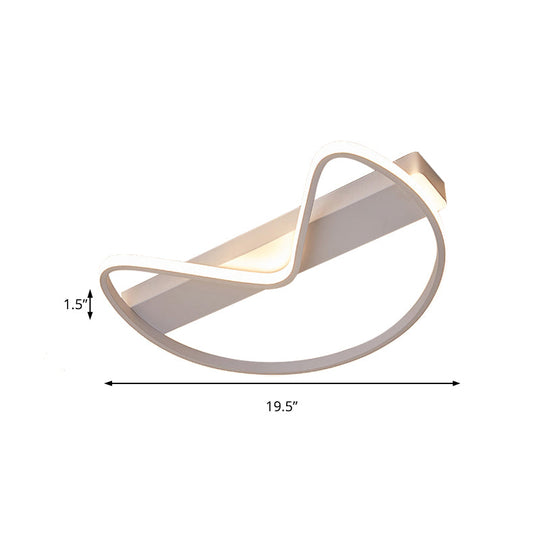 Nordic Style Flush Mount Foyer Kitchen Ceiling Light With Bow Shaped Metal Design