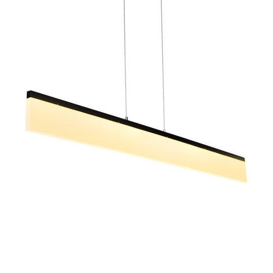 39/47 Led Office Pendant Light With Linear Acrylic Shade - Black/Gold Ceiling Lamp For Table