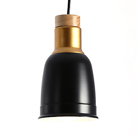 Nordic Metal Pendant Ceiling Light With Bell Hanging Design In Black/Grey/White - 1
